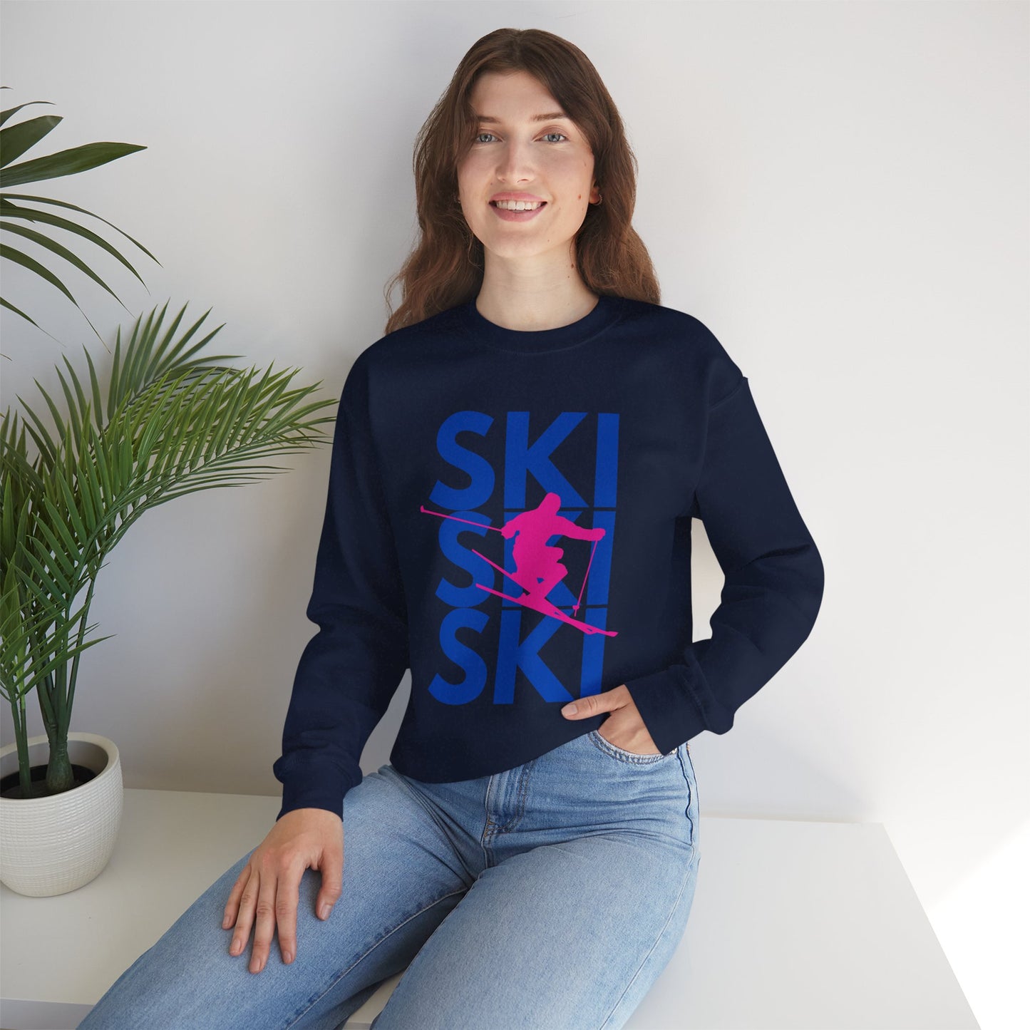 SKI SKI SKI Skier Crewneck Sweatshirt