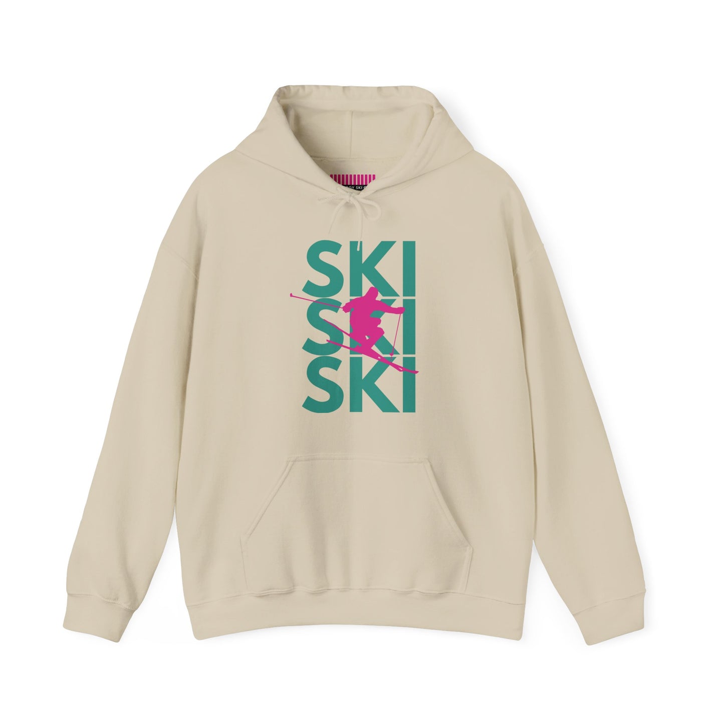SKI SKI SKI Pink Skier Hoodie Sweatshirt