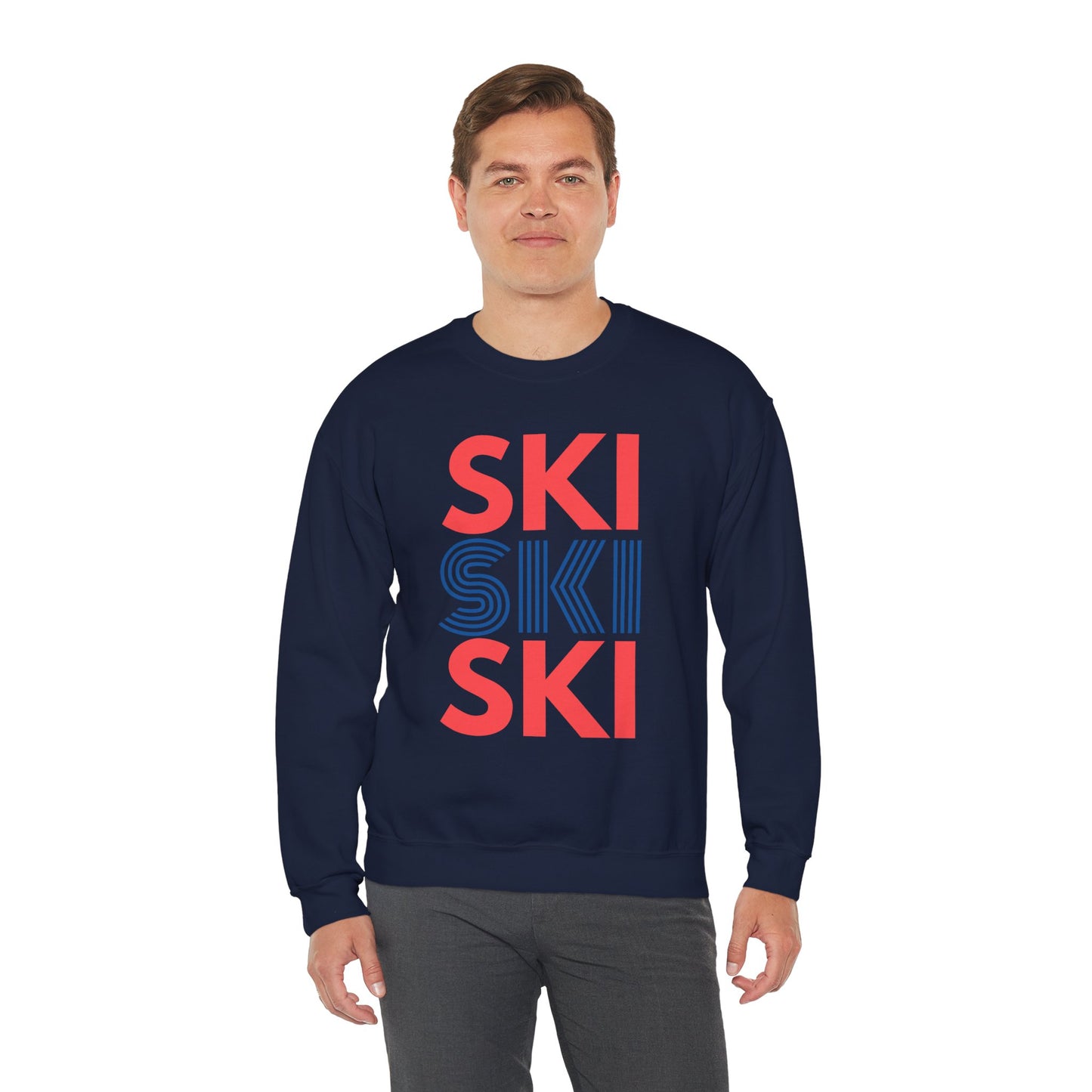 SKI SKI SKI Red & Blue Crewneck Sweatshirt