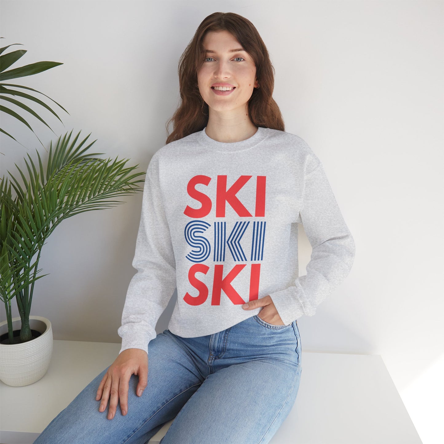 SKI SKI SKI Red & Blue Crewneck Sweatshirt