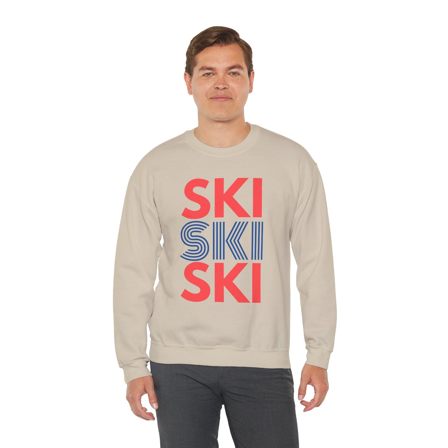 SKI SKI SKI Red & Blue Crewneck Sweatshirt