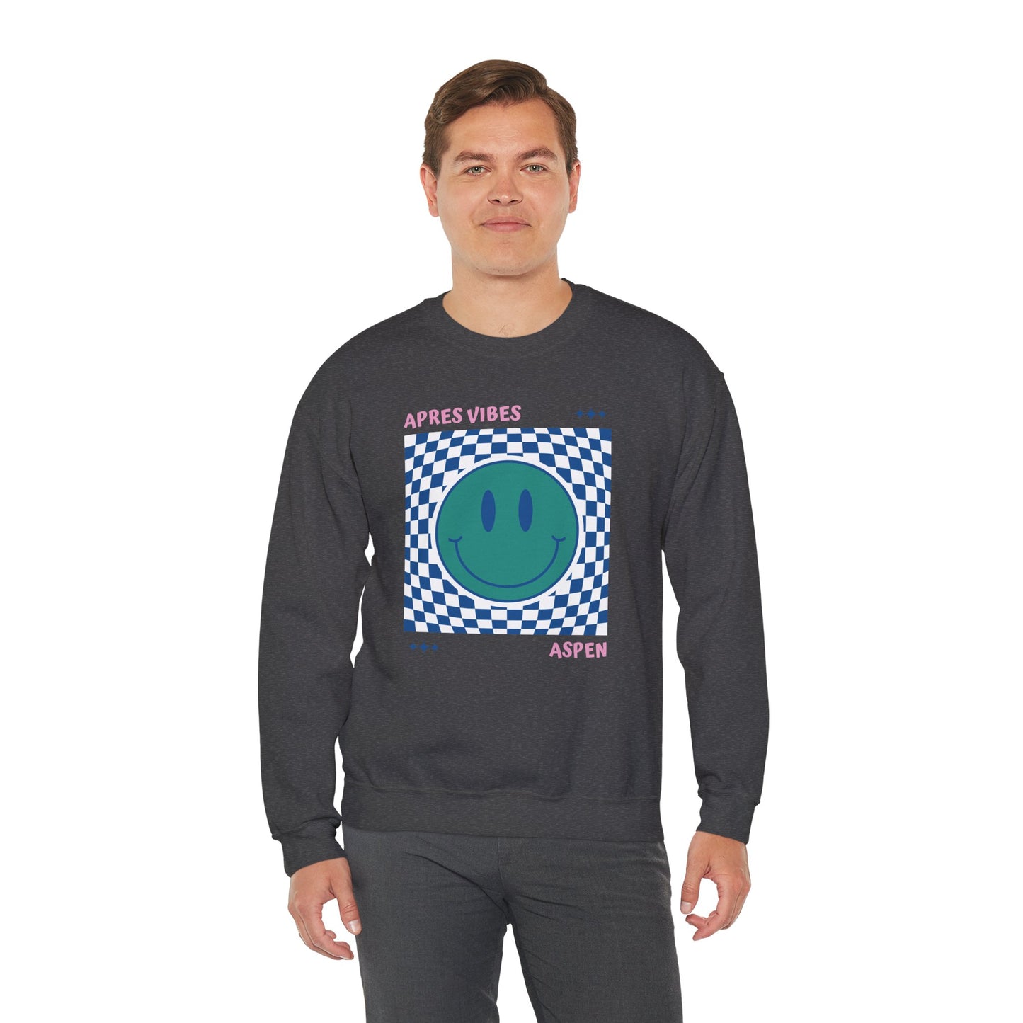 Après Vibes Aspen Smiley Face Crewneck Sweatshirt