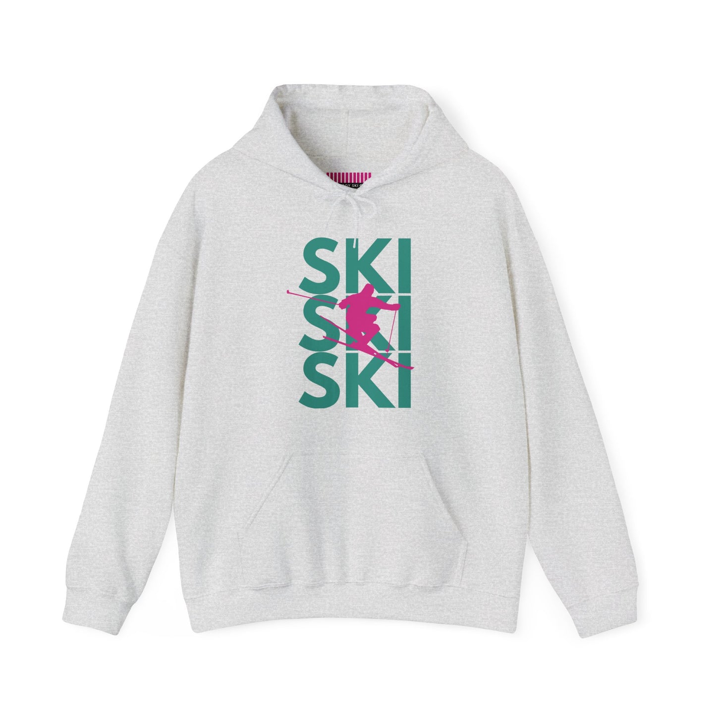 SKI SKI SKI Pink Skier Hoodie Sweatshirt