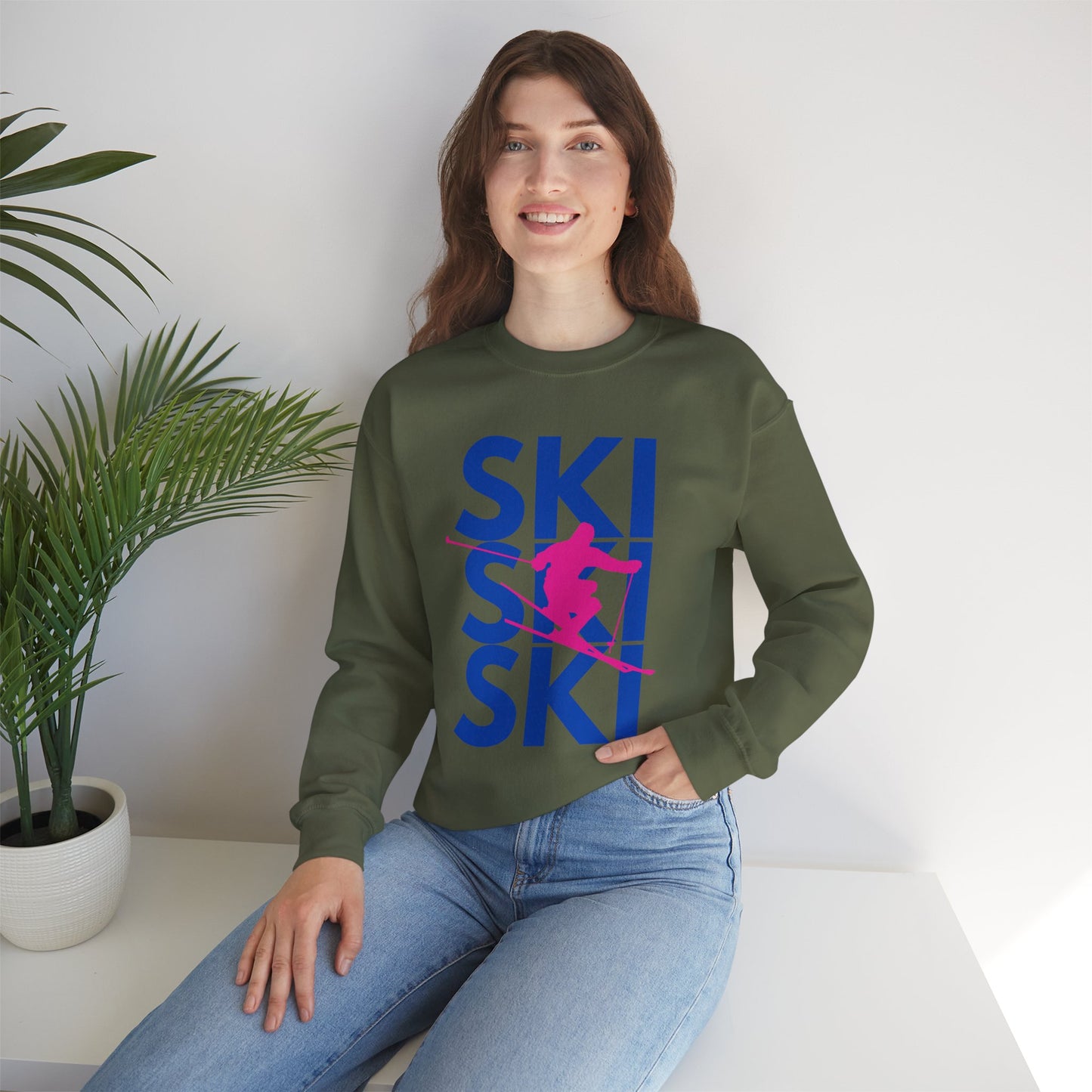 SKI SKI SKI Skier Crewneck Sweatshirt