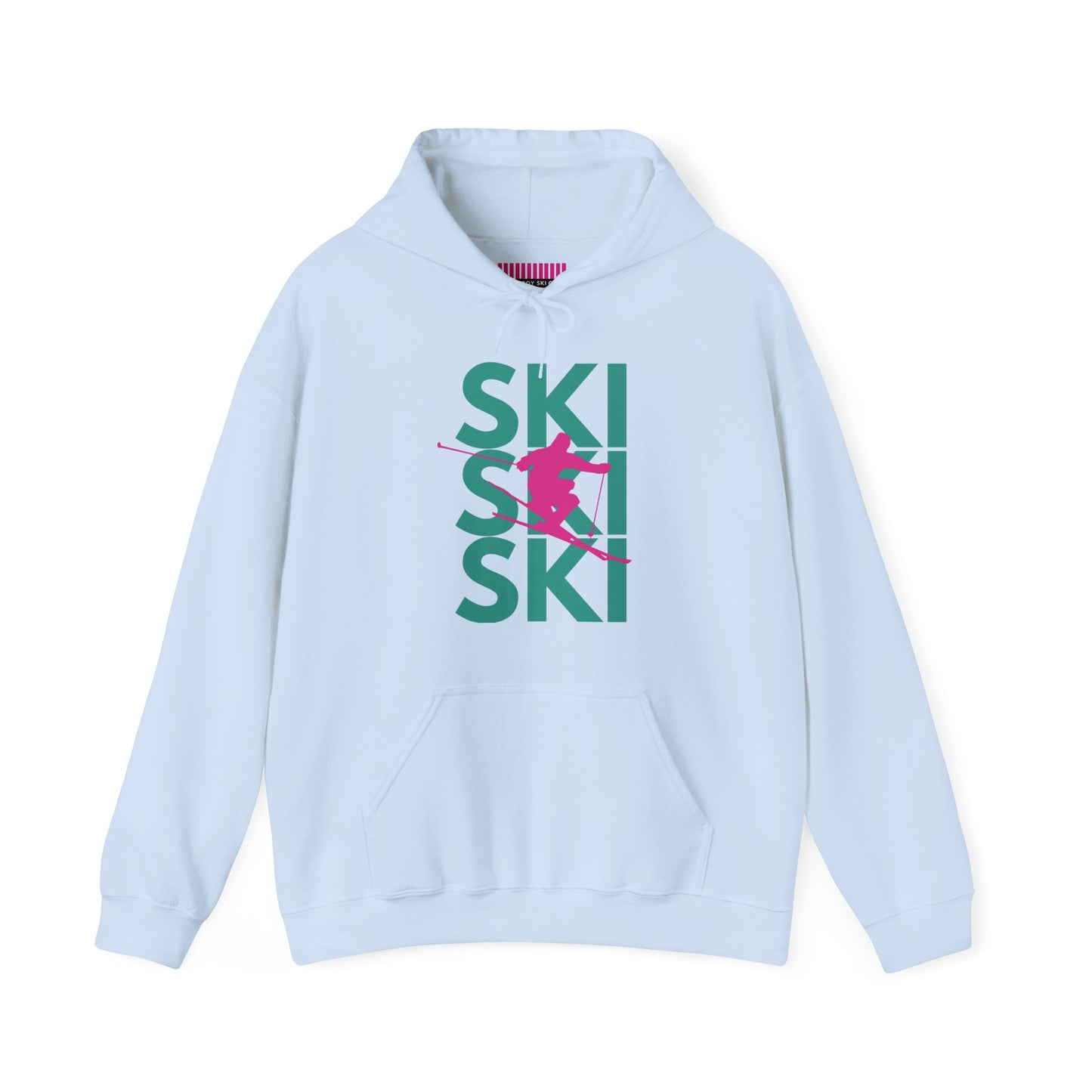 SKI SKI SKI Pink Skier Hoodie Sweatshirt