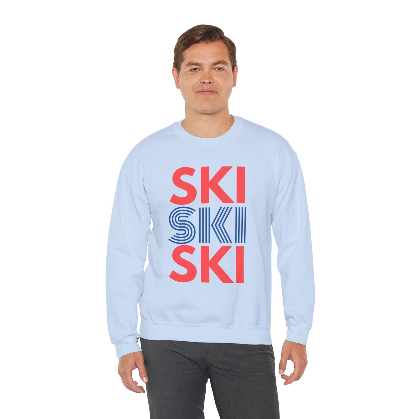 SKI SKI SKI Red & Blue Crewneck Sweatshirt