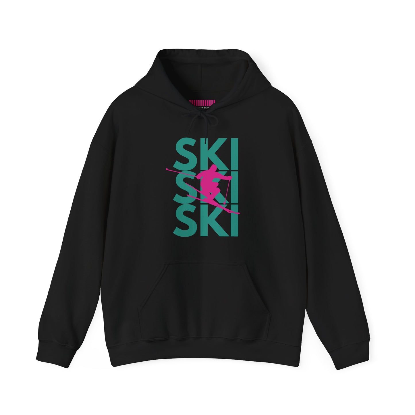 SKI SKI SKI Pink Skier Hoodie Sweatshirt