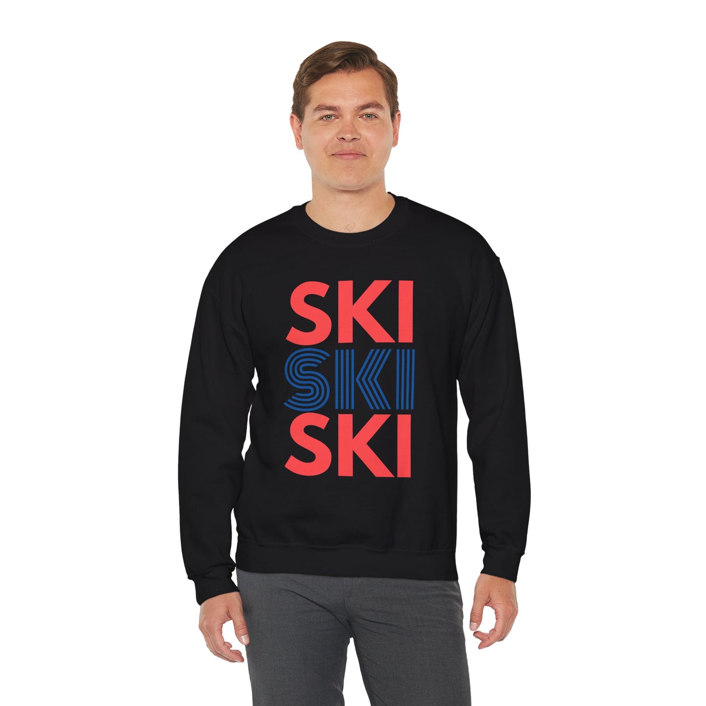 SKI SKI SKI Red & Blue Crewneck Sweatshirt