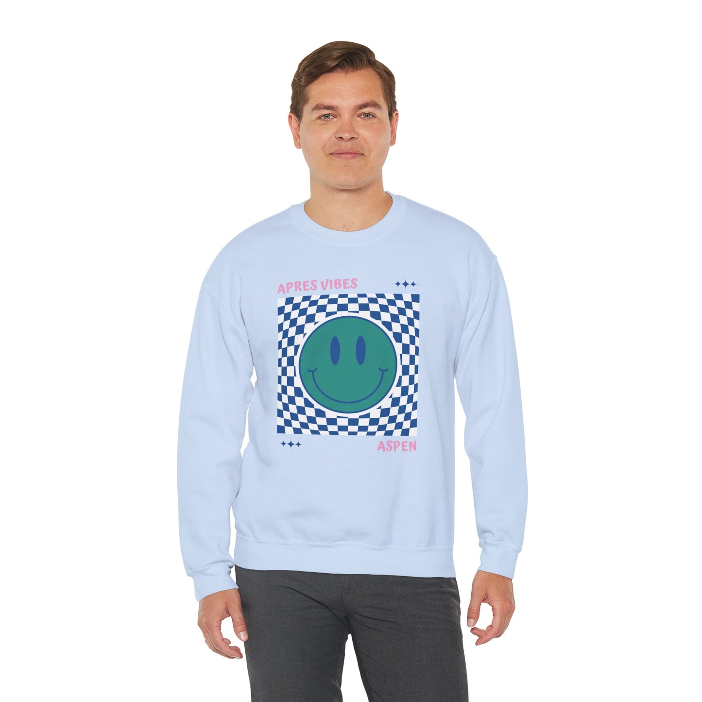Après Vibes Aspen Smiley Face Crewneck Sweatshirt