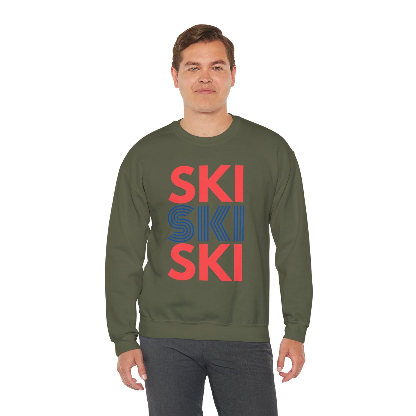SKI SKI SKI Red & Blue Crewneck Sweatshirt