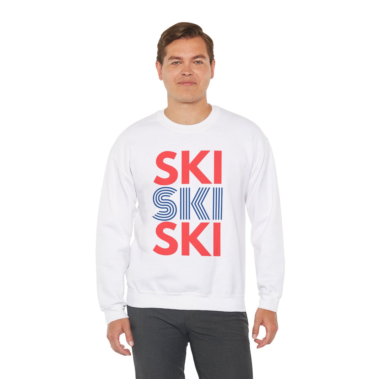SKI SKI SKI Red & Blue Crewneck Sweatshirt