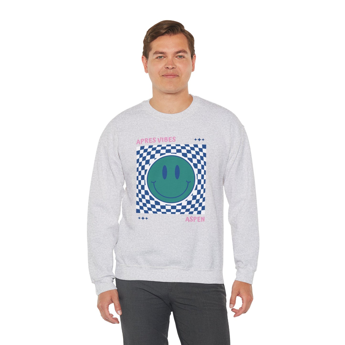 Après Vibes Aspen Smiley Face Crewneck Sweatshirt