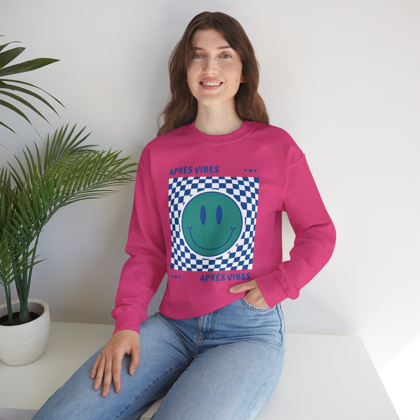Après Vibes Smiley Face Crewneck Sweatshirt