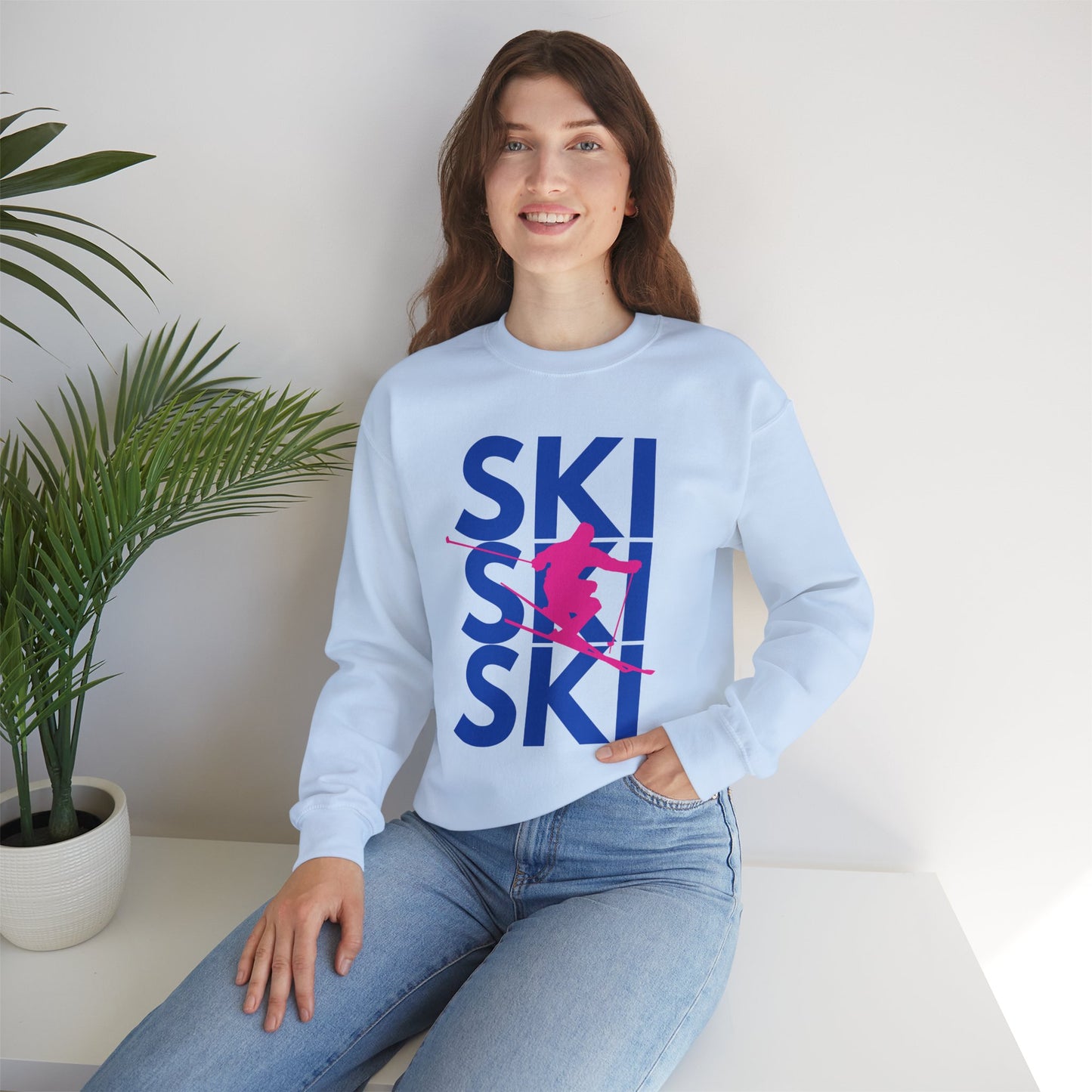 SKI SKI SKI Skier Crewneck Sweatshirt