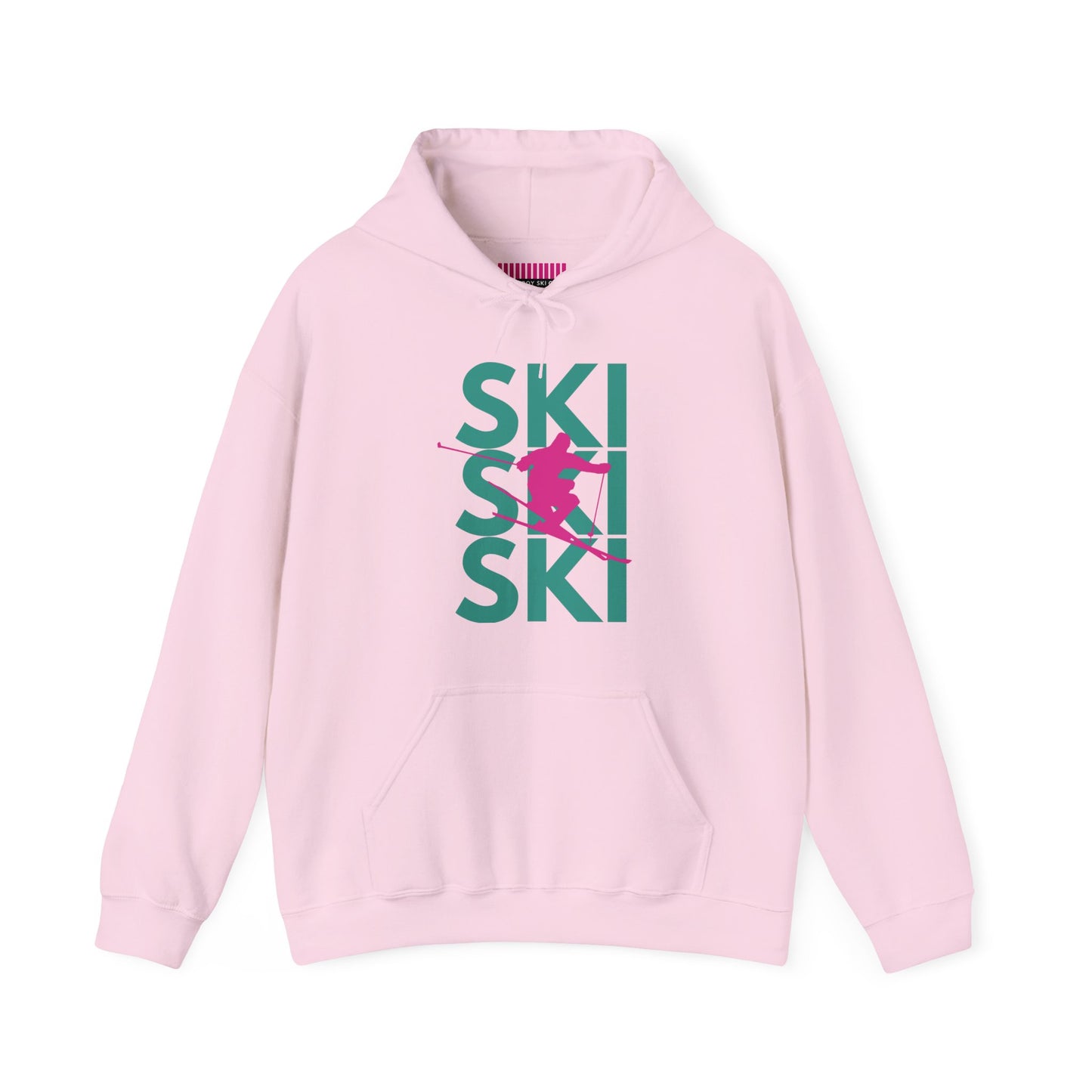 SKI SKI SKI Pink Skier Hoodie Sweatshirt