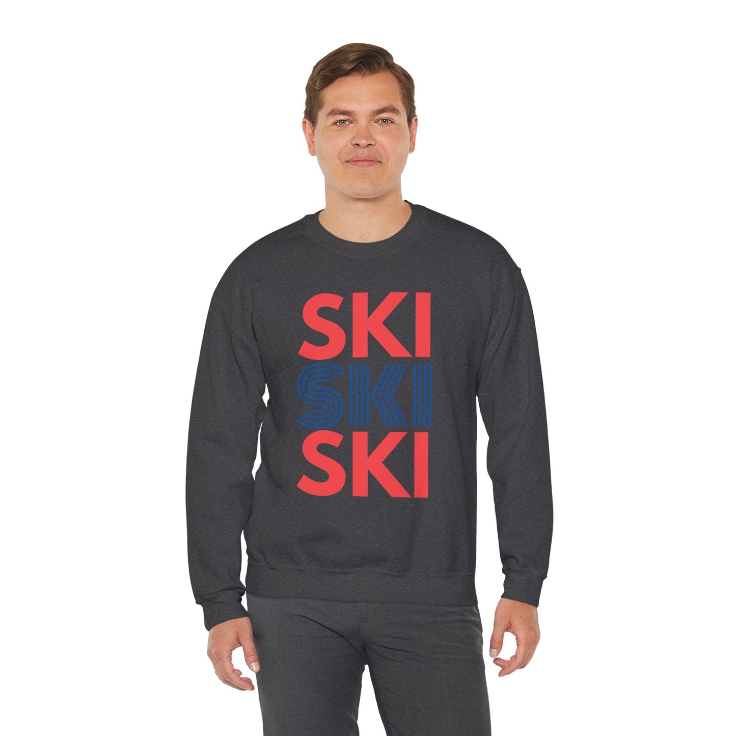 SKI SKI SKI Red & Blue Crewneck Sweatshirt