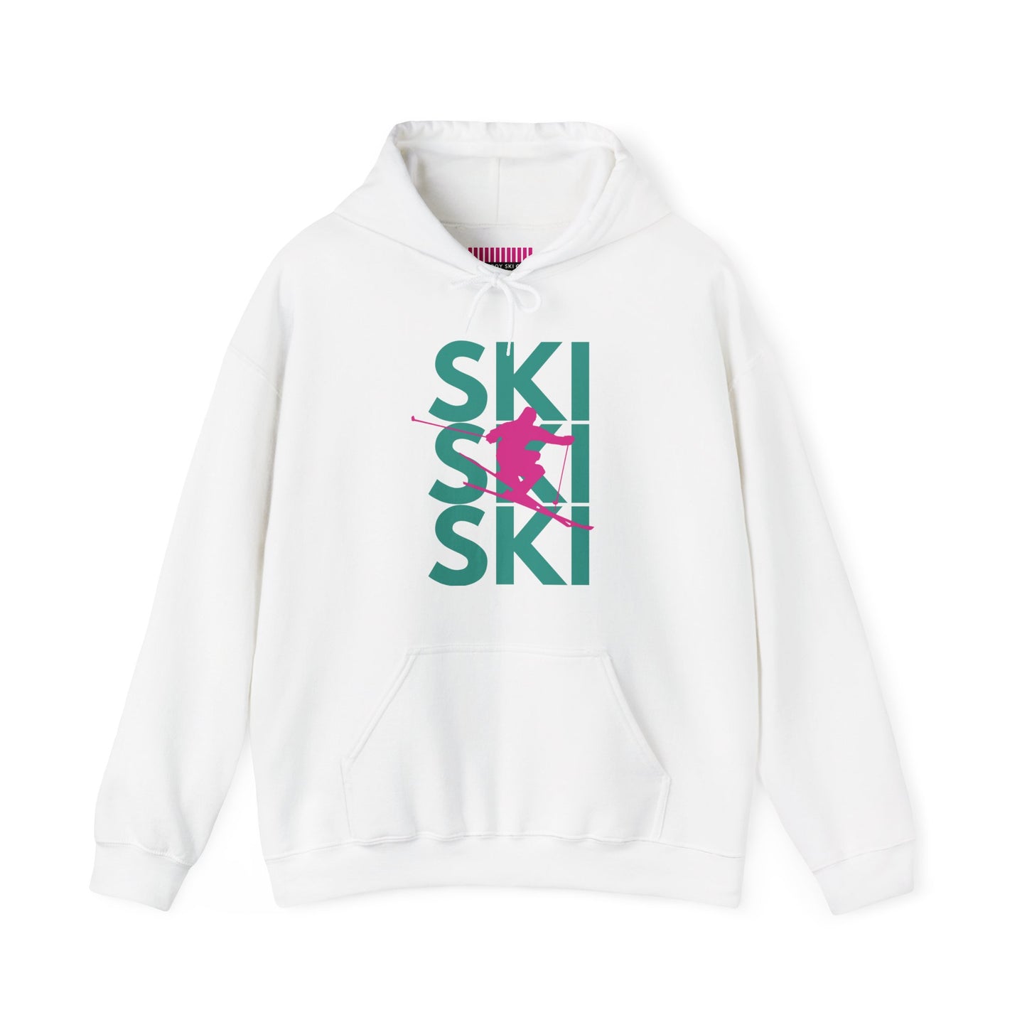 SKI SKI SKI Pink Skier Hoodie Sweatshirt