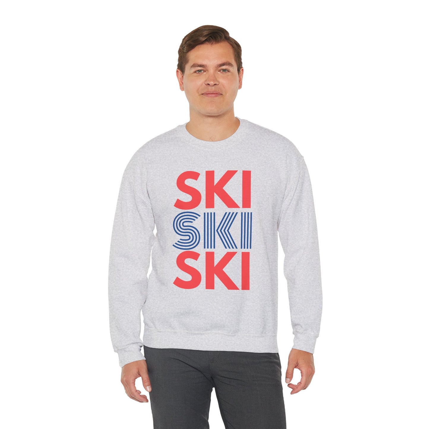 SKI SKI SKI Red & Blue Crewneck Sweatshirt