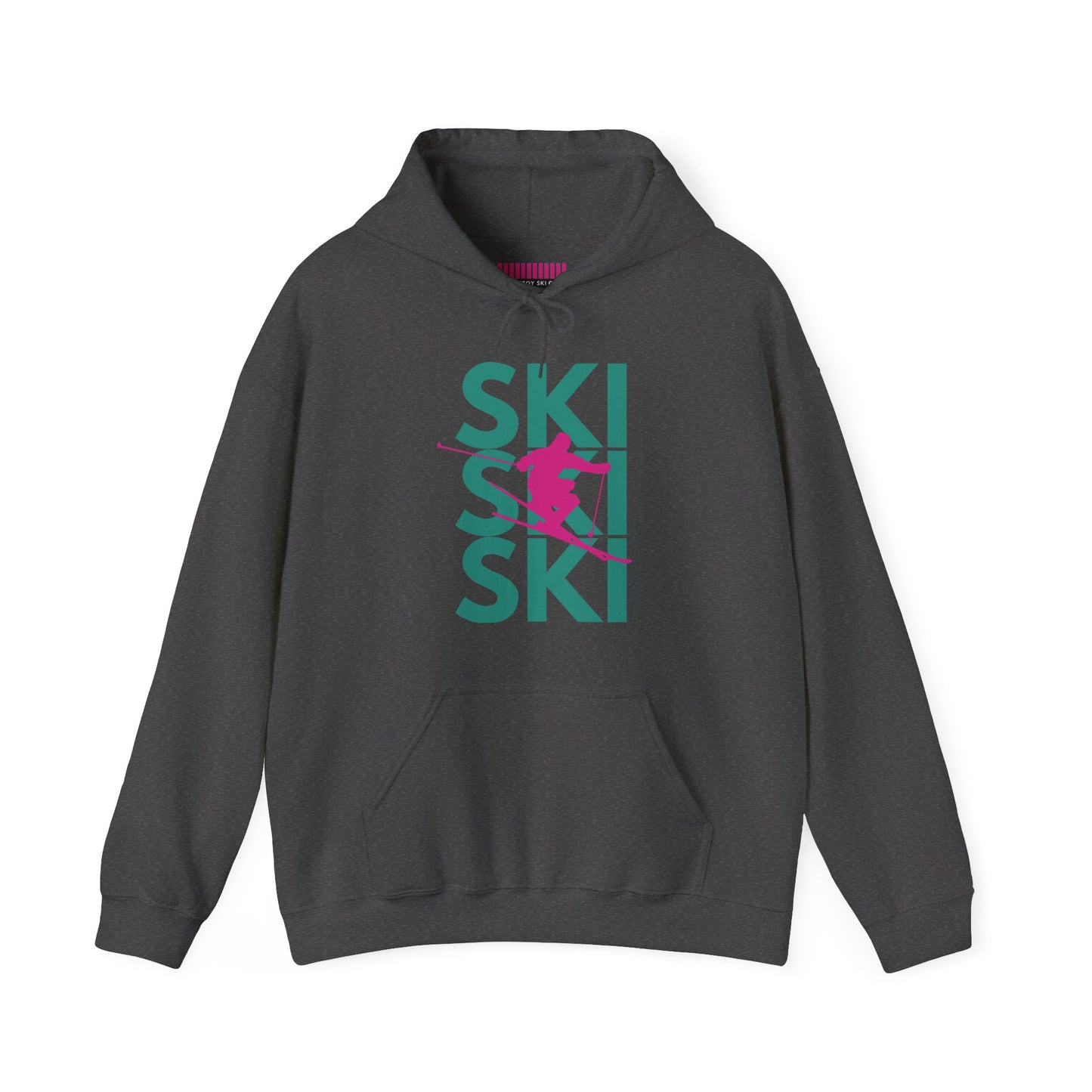 SKI SKI SKI Pink Skier Hoodie Sweatshirt