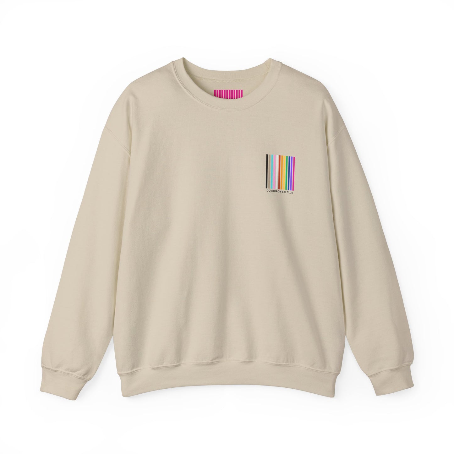 Corduroy Ski Club Rainbow Logo Pocket Crewneck Sweatshirt