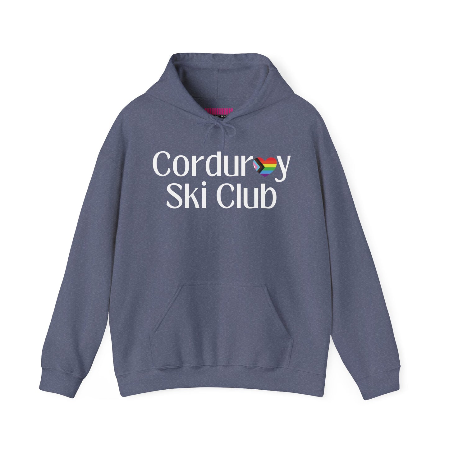 Corduroy Ski Club Rainbow Heart Hoodie Sweatshirt
