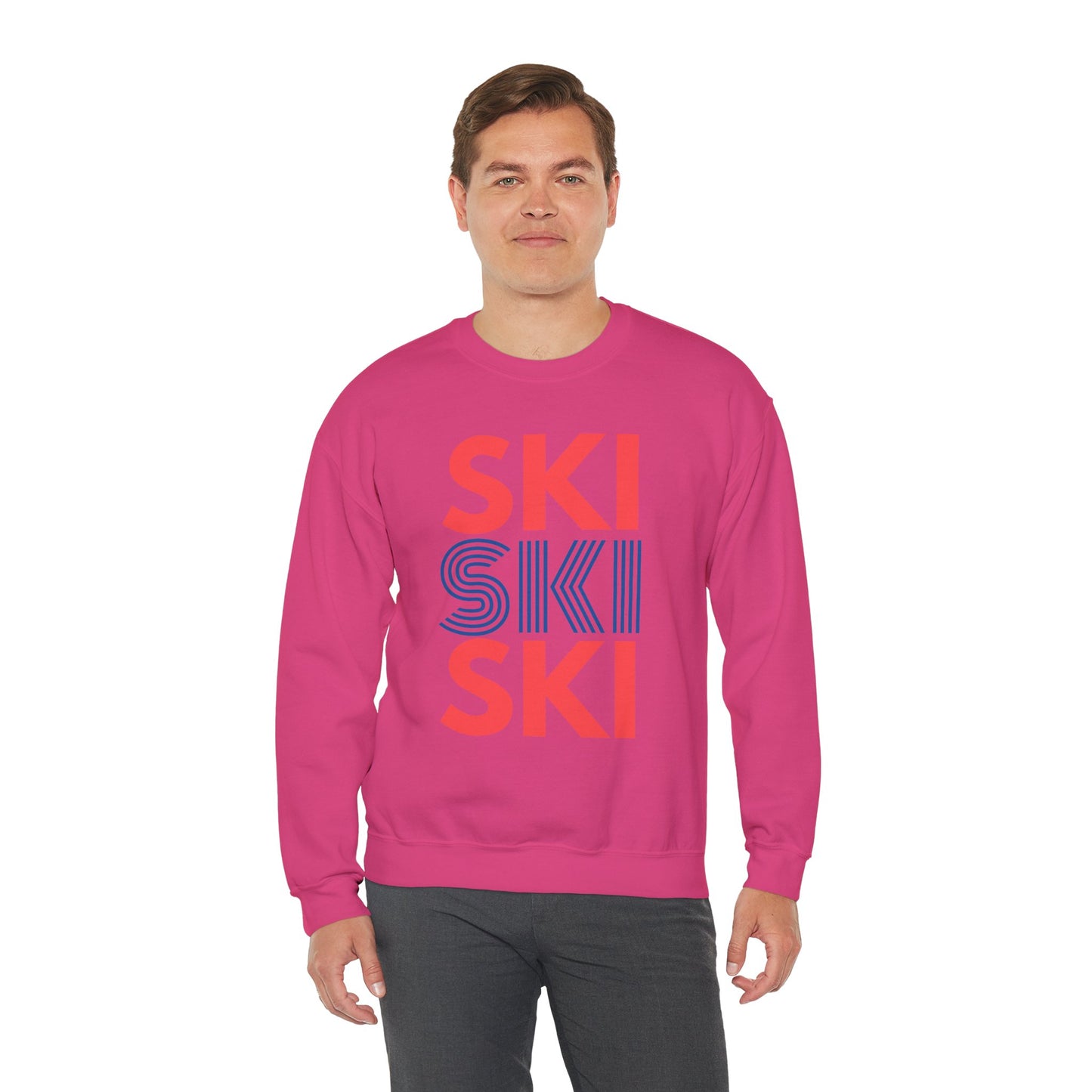 SKI SKI SKI Red & Blue Crewneck Sweatshirt