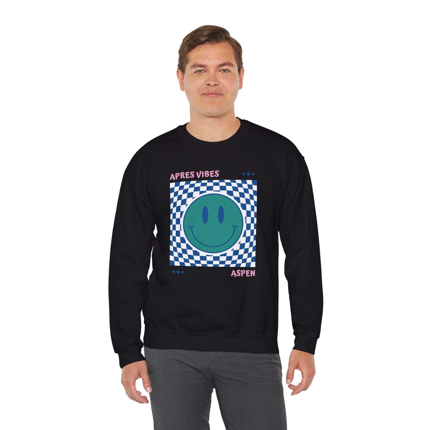 Après Vibes Aspen Smiley Face Crewneck Sweatshirt