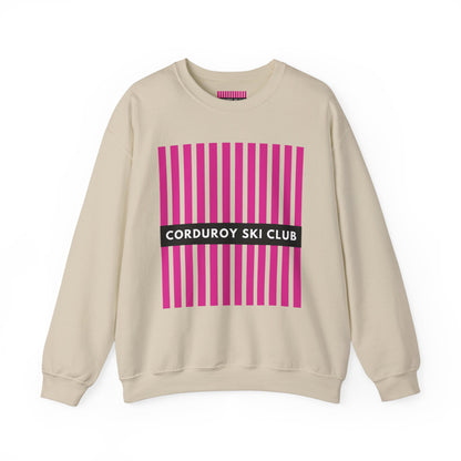 Corduroy Ski Club Pink logo Crewneck Sweatshirt