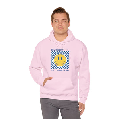 Ski Vibes Only Yellow Smiley Face Hoodie Sweatshirt