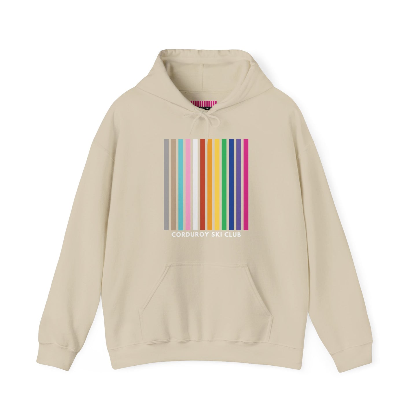 Corduroy Ski Club Logo Rainbow Hoodie Sweatshirt