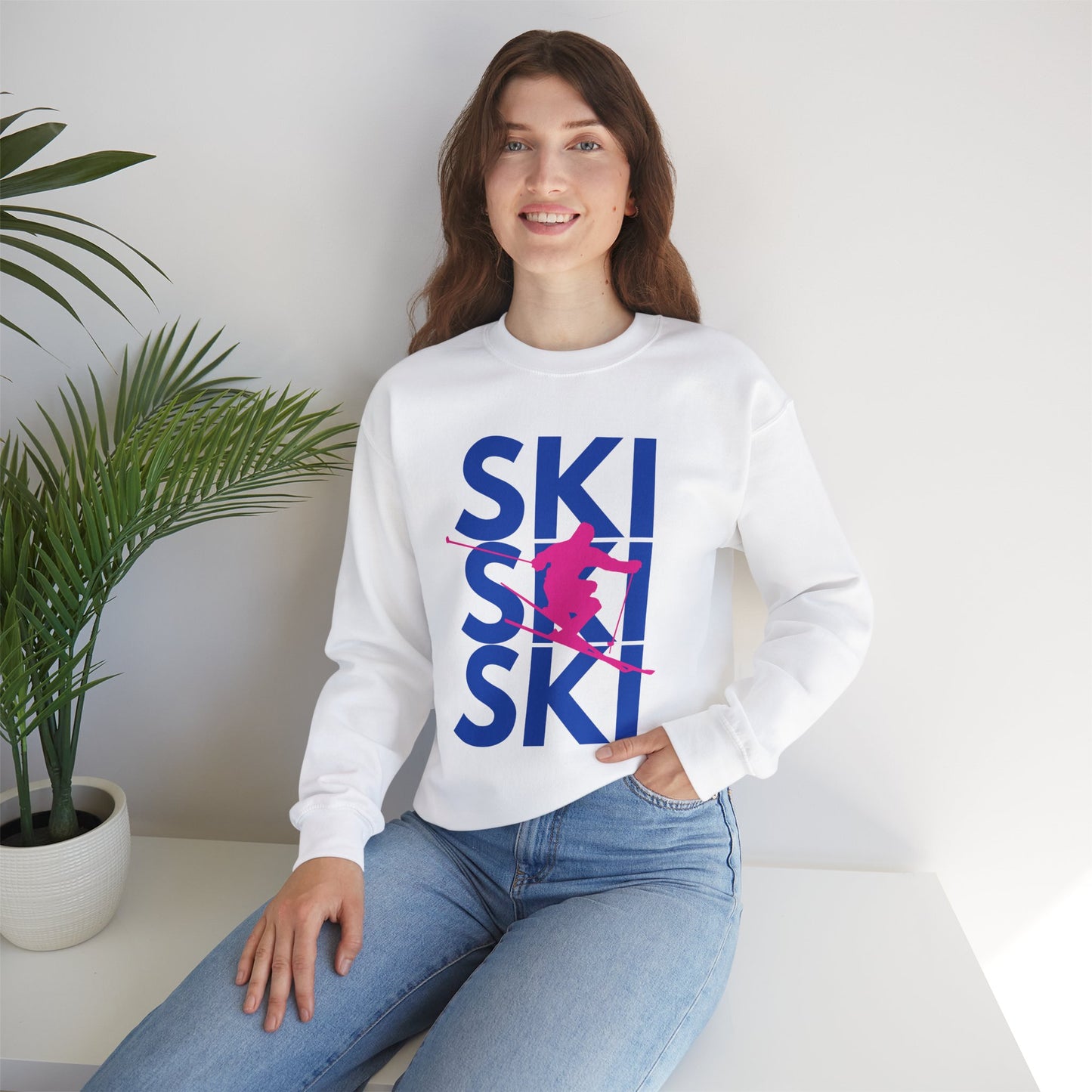 SKI SKI SKI Skier Crewneck Sweatshirt