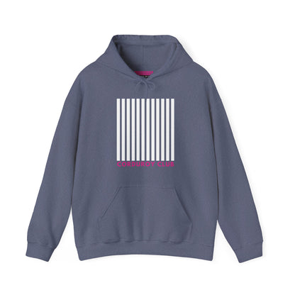 Corduroy Club White Logo Hoodie Sweatshirt