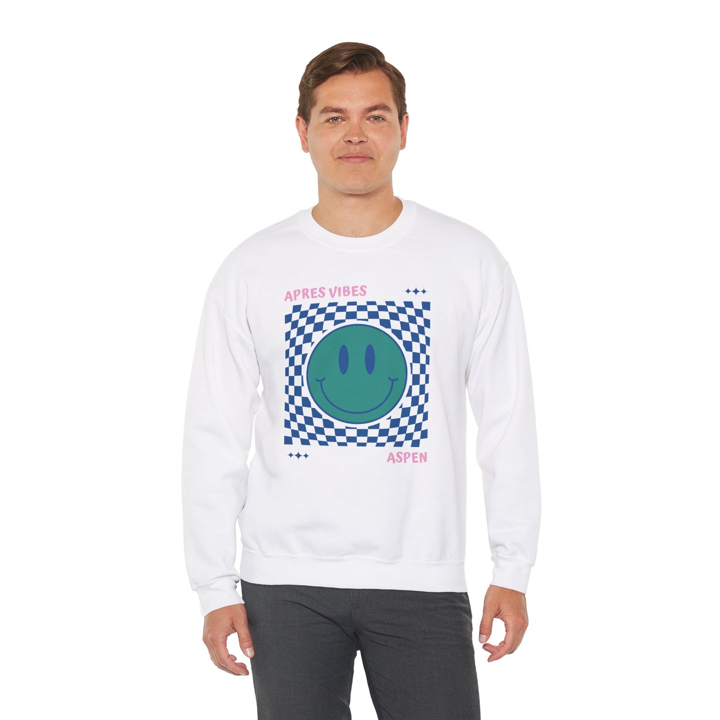 Après Vibes Aspen Smiley Face Crewneck Sweatshirt