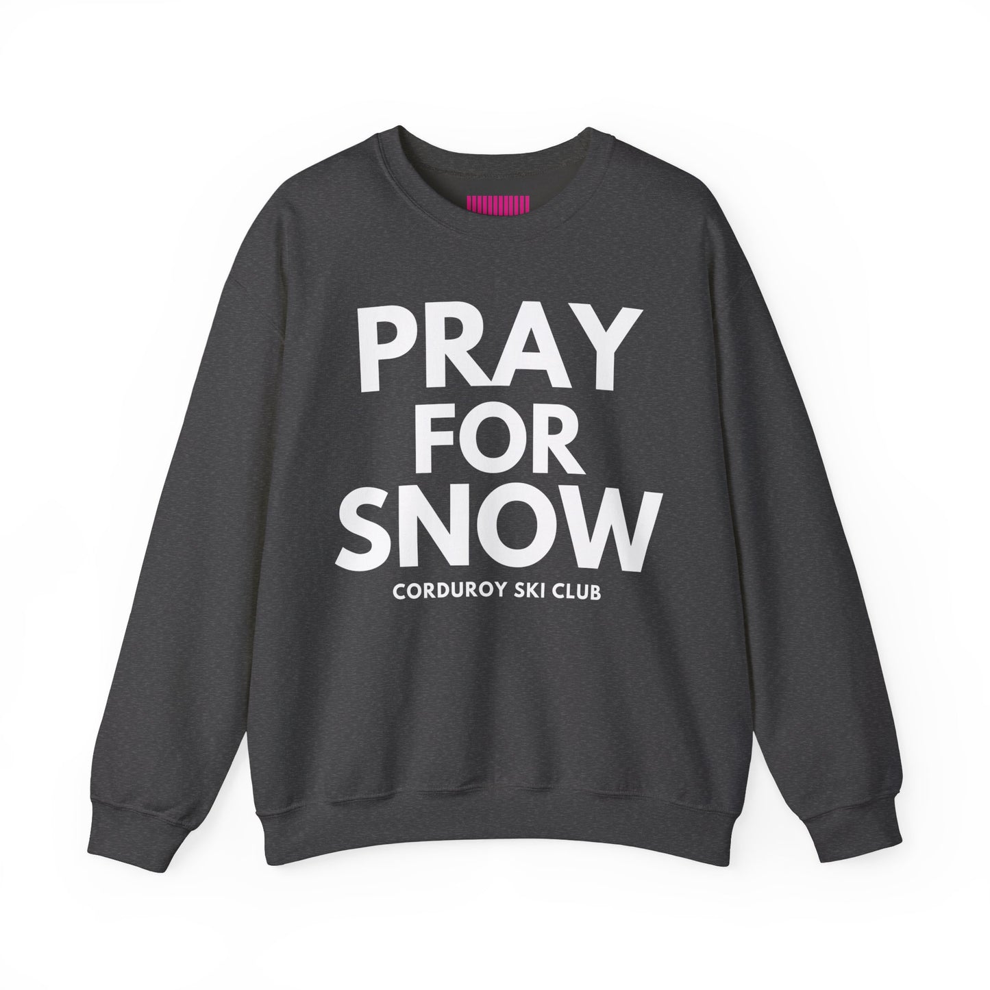 Pray For Snow Corduroy Ski Club Crewneck Sweatshirt