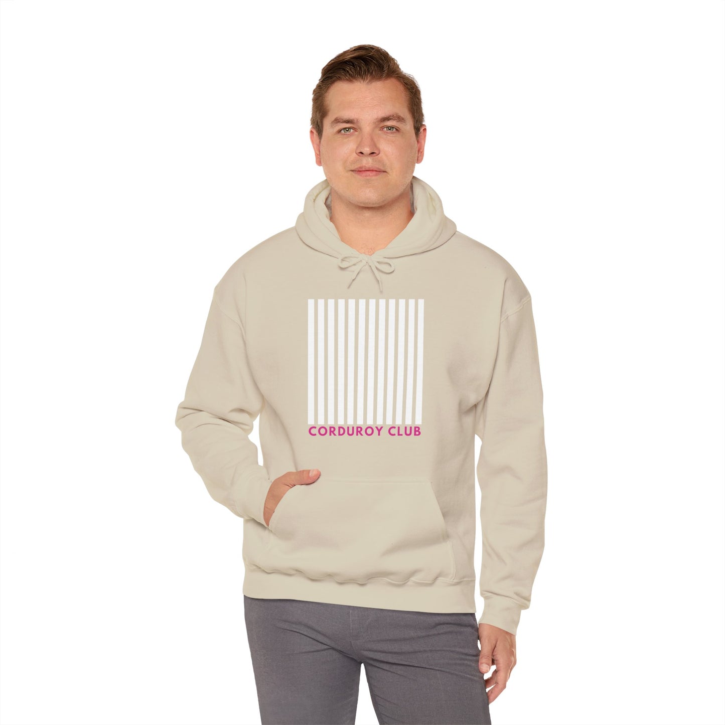 Corduroy Club White Logo Hoodie Sweatshirt