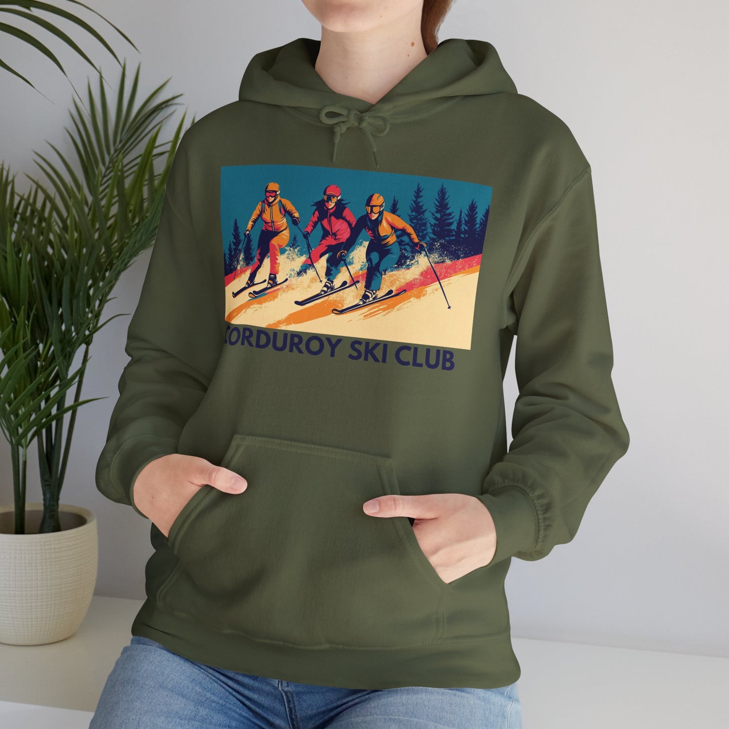 Three Skiers Hoodie Sweatshirt