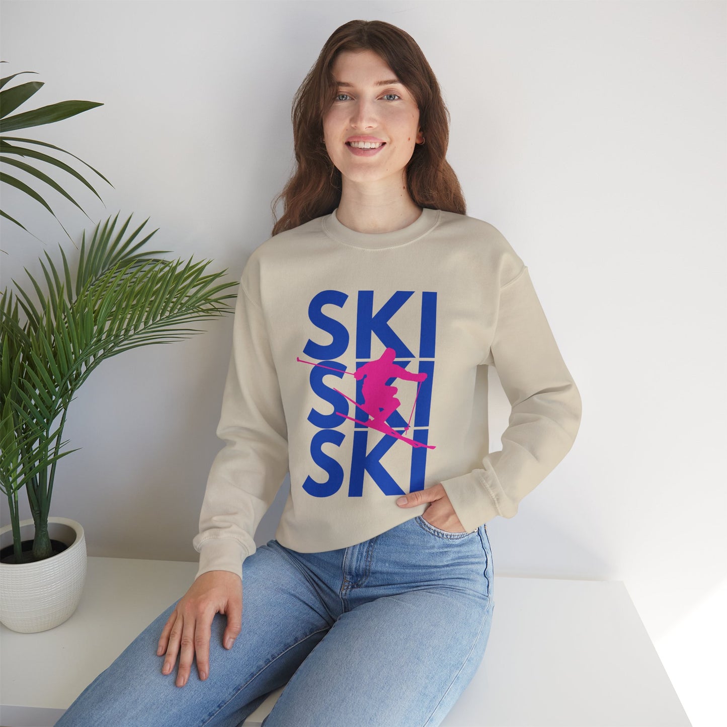 SKI SKI SKI Skier Crewneck Sweatshirt