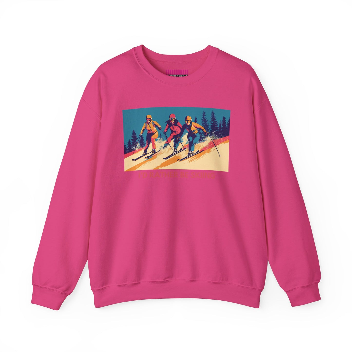 Three Skiers I'd Rather be Skiing Crewneck Sweatshirt