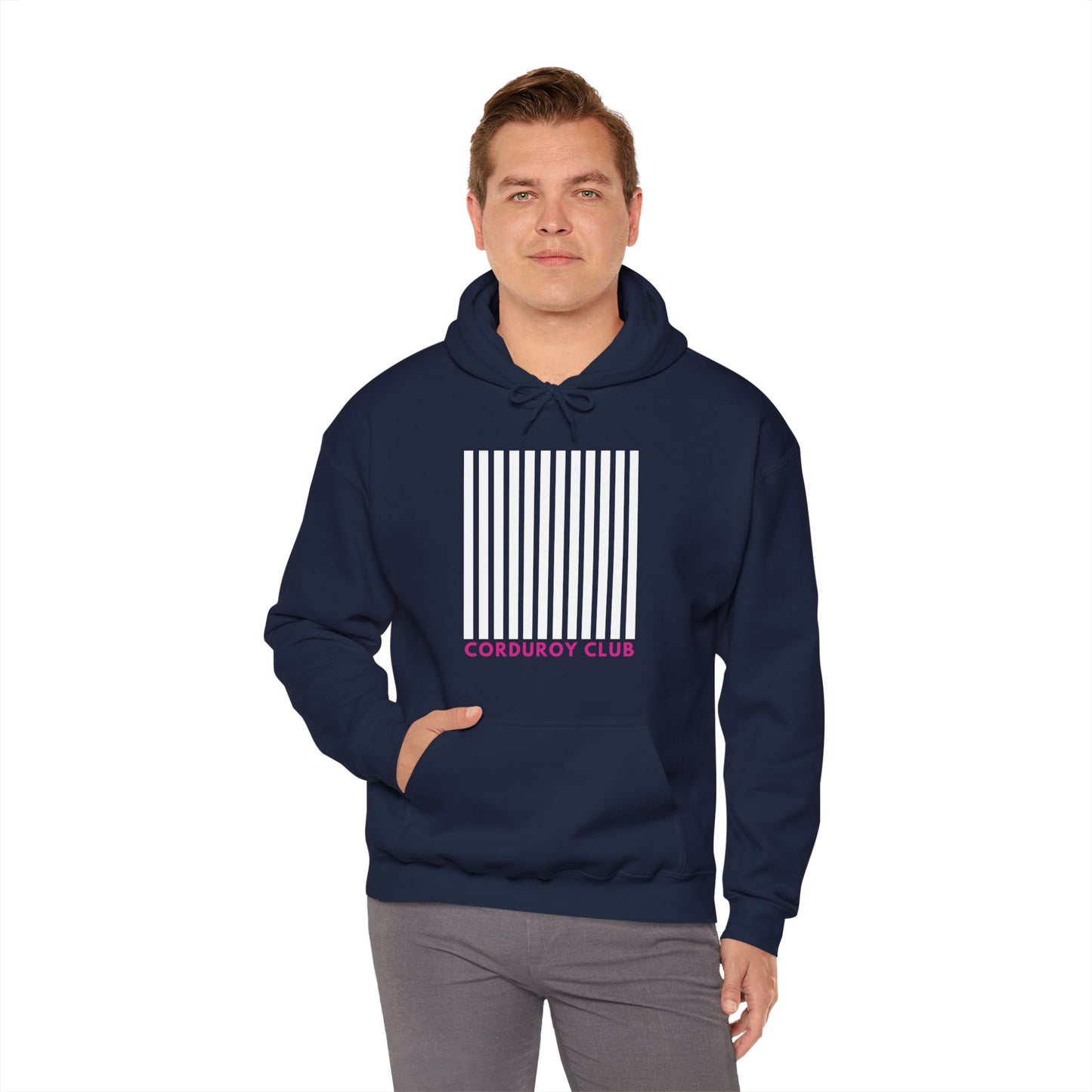 Corduroy Club White Logo Hoodie Sweatshirt
