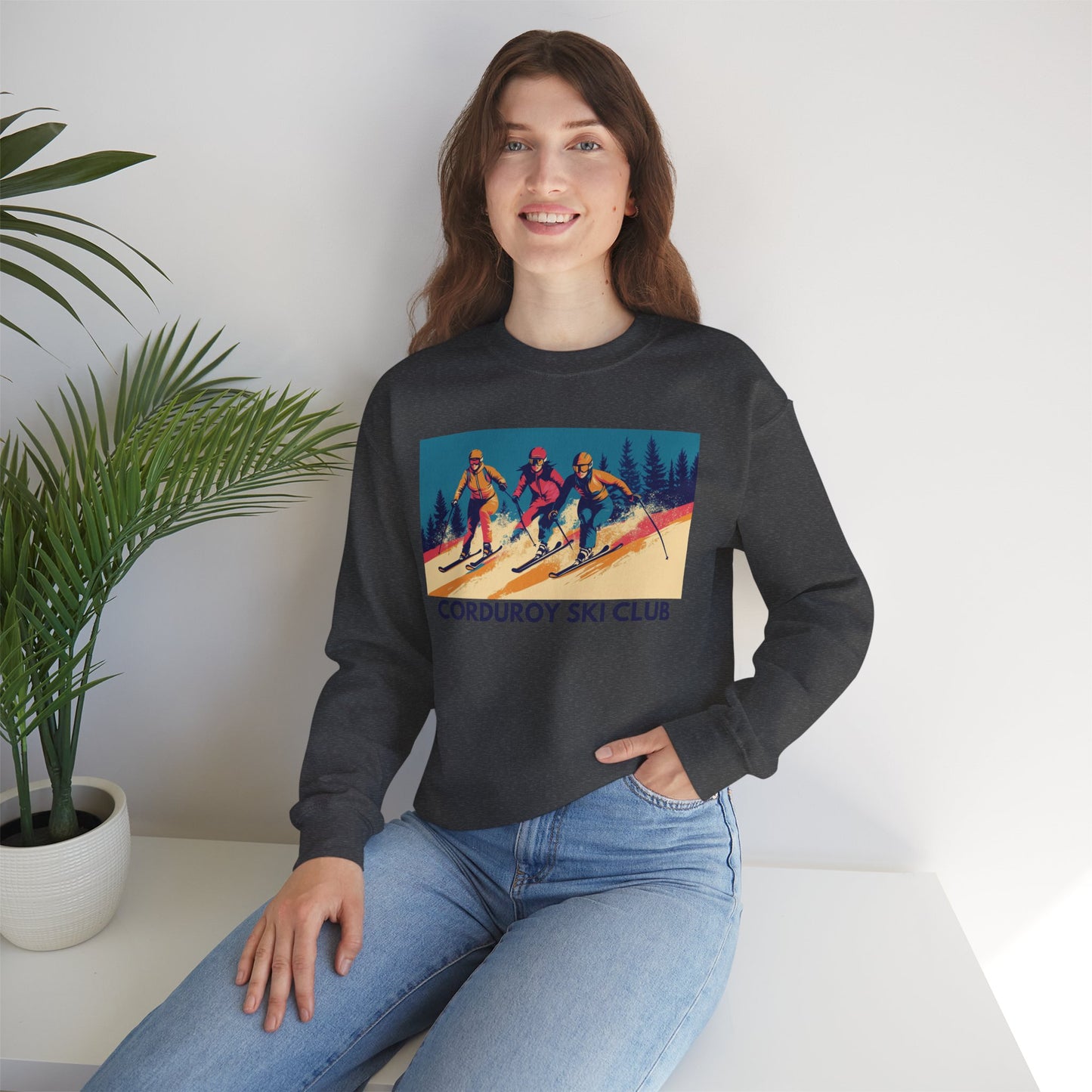 Three Skiers Crewneck Sweatshirt