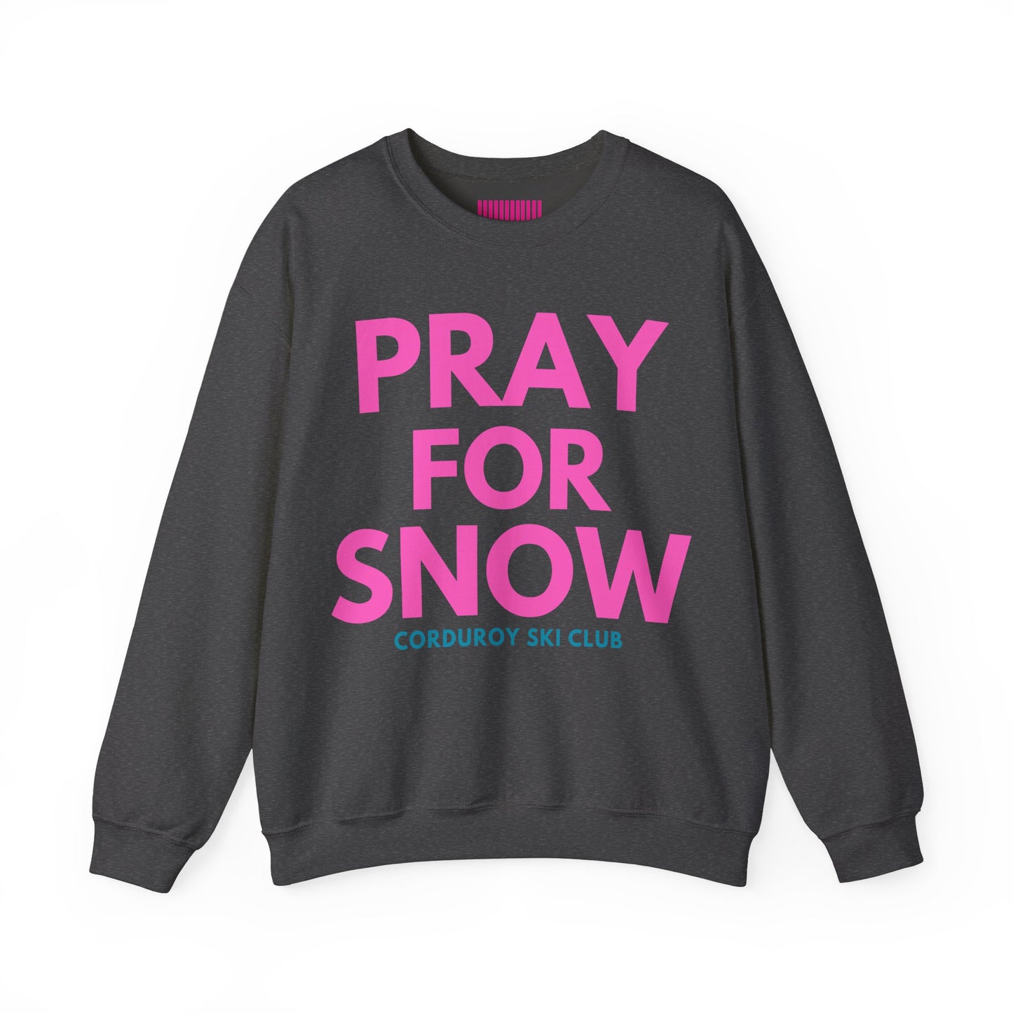 Pray for Snow Corduroy Ski Club Crewneck Sweatshirt