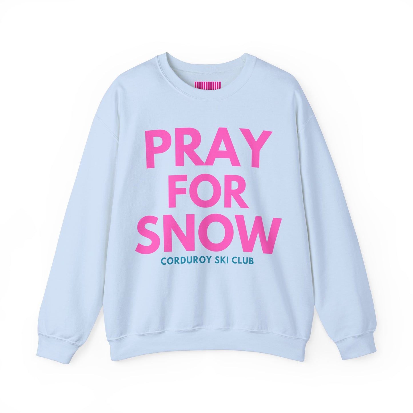 Pray for Snow Corduroy Ski Club Crewneck Sweatshirt