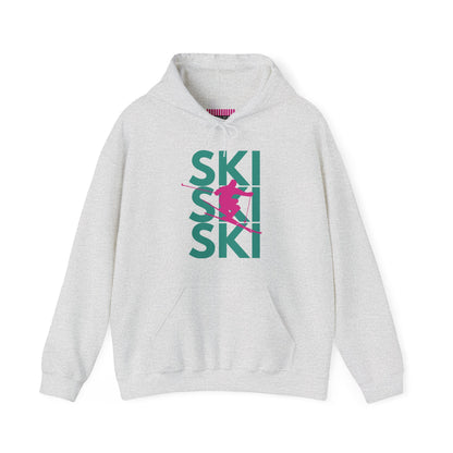SKI SKI SKI Pink Skier  Hoodie Sweatshirt