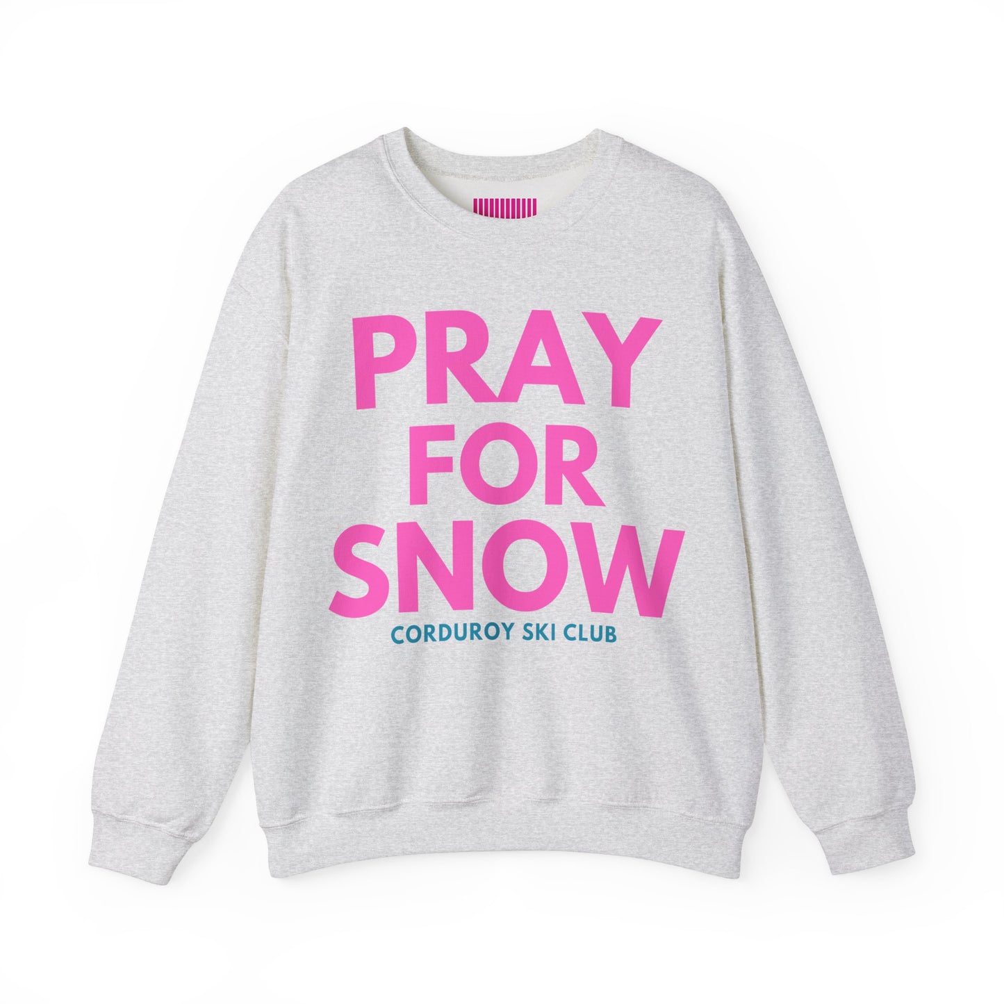 Pray for Snow Corduroy Ski Club Crewneck Sweatshirt