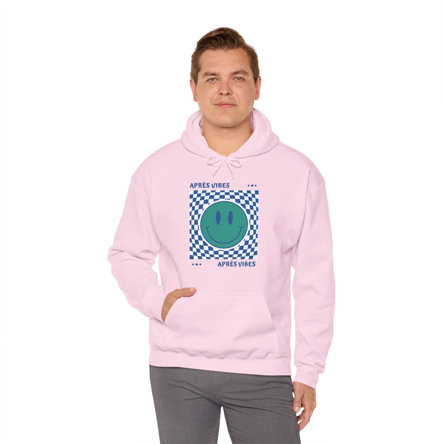 Après Vibes Teal Smiley Face Hoodie Sweatshirt