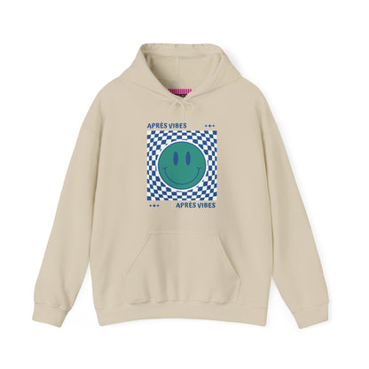 Après Vibes Teal Smiley Face Hoodie Sweatshirt