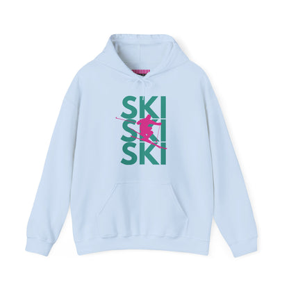 SKI SKI SKI Pink Skier  Hoodie Sweatshirt