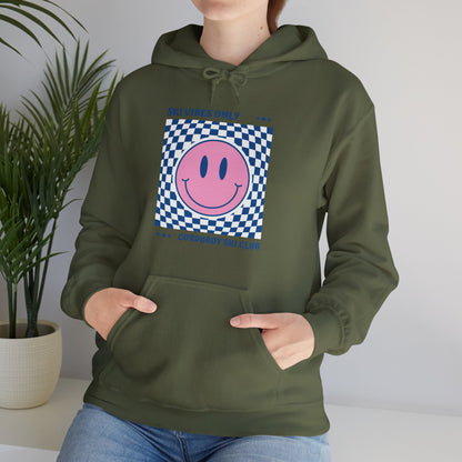 Ski Vibes Only Pink Smiley Face Hoodie Sweatshirt