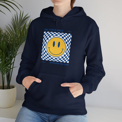 Ski Vibes Only Yellow Smiley Face Hoodie Sweatshirt