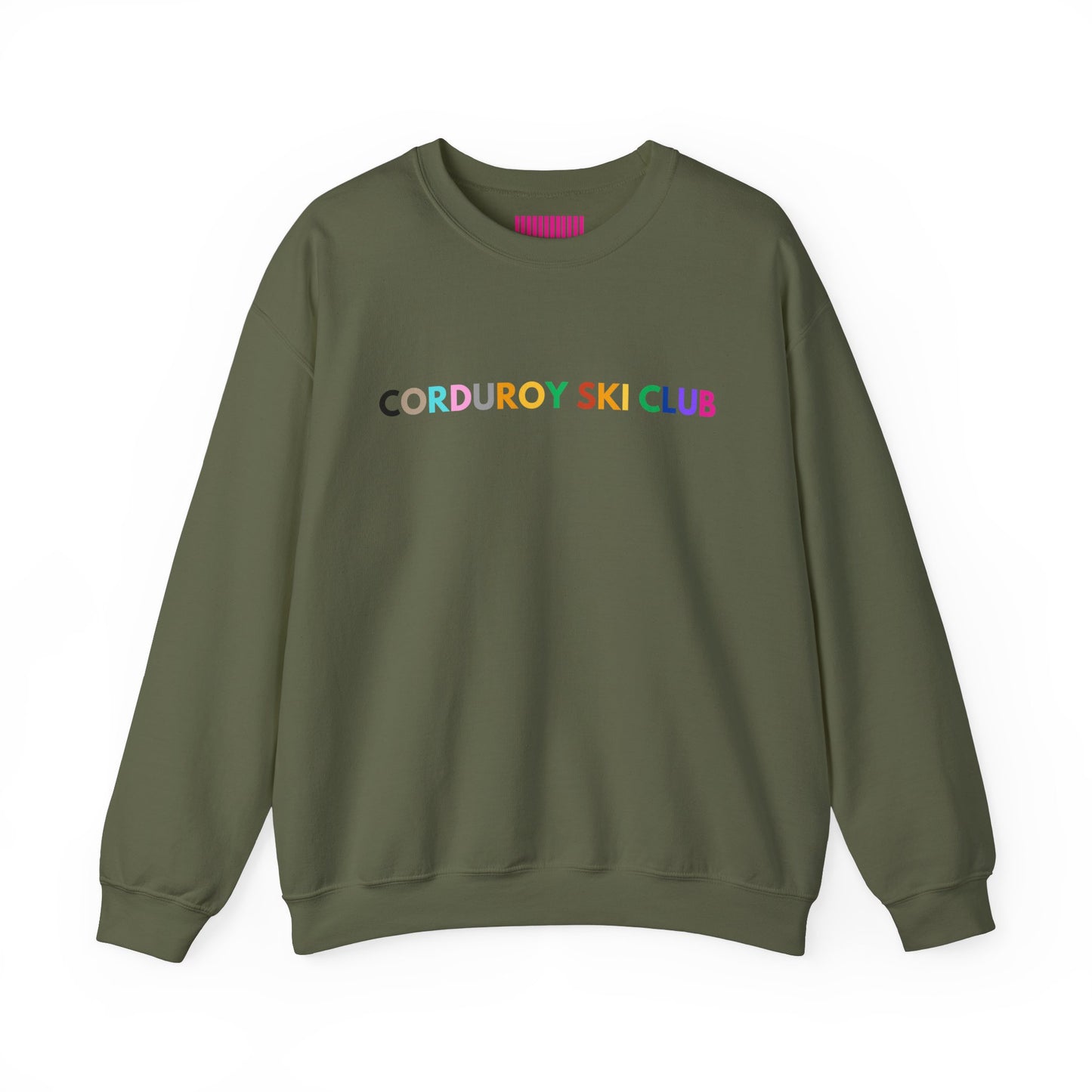 Corduroy Ski Club Rainbow Font Crewneck Sweatshirt